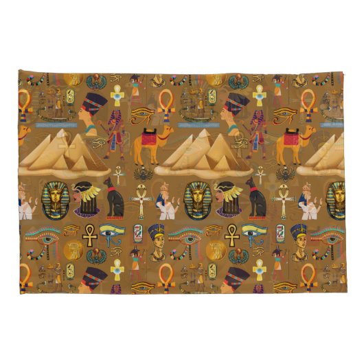 Patroonantensymbool in Egyptisch Hieroglyphic Kussensloop (Achterkant-Rechts)