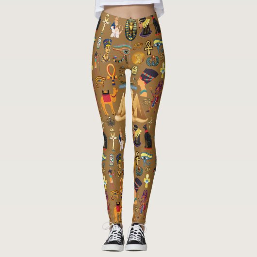 Patroonantensymbool in Egyptisch Hieroglyphic Leggings (Voorkant)