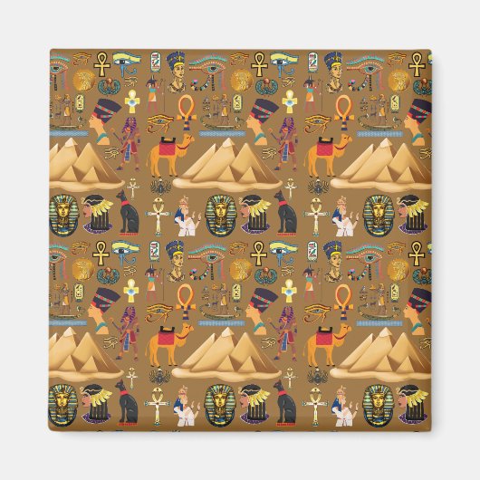 Patroonantensymbool in Egyptisch Hieroglyphic Magneet (Voorkant)