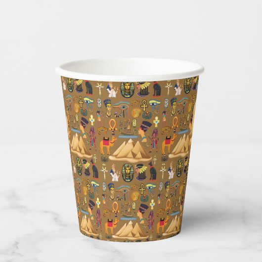 Patroonantensymbool in Egyptisch Hieroglyphic Papieren Bekers (Voorkant)