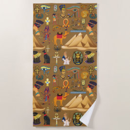 Patroonantensymbool in Egyptisch Hieroglyphic Strandlaken