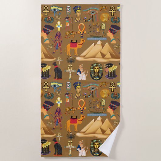 Patroonantensymbool in Egyptisch Hieroglyphic Strandlaken (Voorkant)