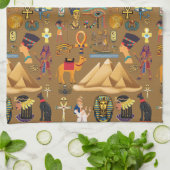 Patroonantensymbool in Egyptisch Hieroglyphic Theedoek (Gevouwen)