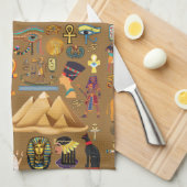 Patroonantensymbool in Egyptisch Hieroglyphic Theedoek (Quarter Fold)