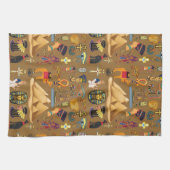 Patroonantensymbool in Egyptisch Hieroglyphic Theedoek (Horizontaal)