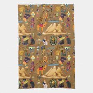 Patroonantensymbool in Egyptisch Hieroglyphic Theedoek