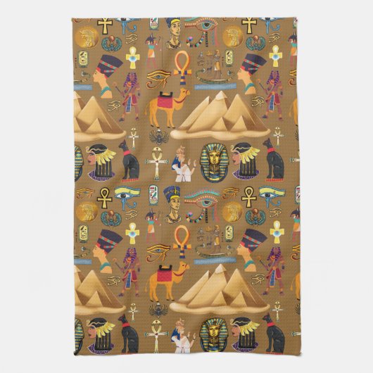 Patroonantensymbool in Egyptisch Hieroglyphic Theedoek (Verticaal)