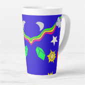 Patroonblauw aluminium flesje latte mok (Rechterhoek)