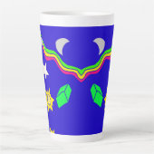 Patroonblauw aluminium flesje latte mok (Voorkant)