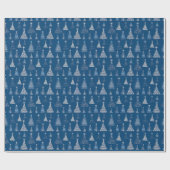 Patroonblauw ID844 voor kerstbomen Cadeaupapier (Vlak)