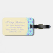 Patroonblauw paars bagagelabel (Achterkant horizontaal)