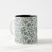 Patroonblauwe Waterverf Stem Caraway Tweekleurige Koffiemok (Voorkant links)