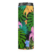 Patroonbloem Tropical Flowers Leaves Thermosbeker (Achterkant)