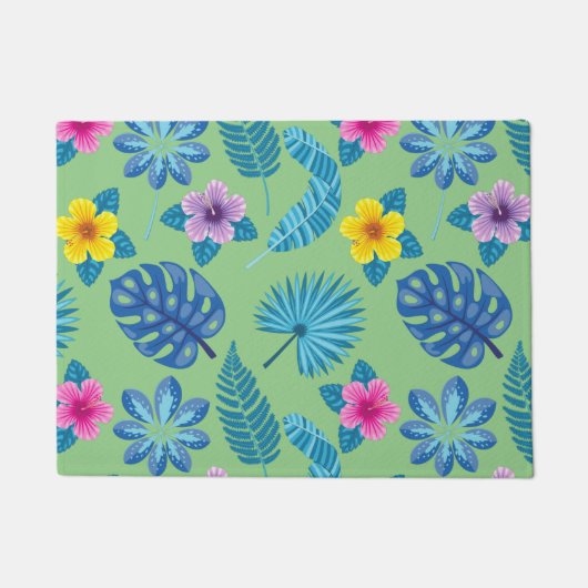 Patroonbloemen kleurrijke verkuiling deurmat (Voorkant)