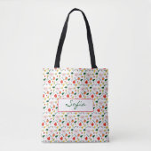 Patroonbloemen rode papaver canvas tas (Voorkant)