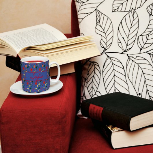 Patroonbloemen rode papaverkoffie-mok koffiemok