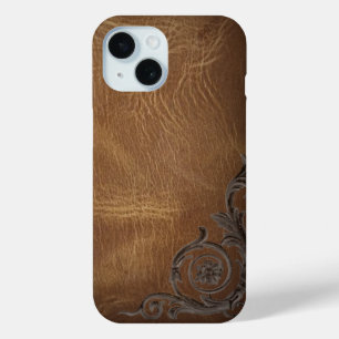 patroonbruin Western leder iPhone 15 Case
