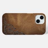  patroonbruin Western leder Case-Mate iPhone Case (Achterkant (horizontaal))