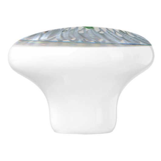  patrooncentrum rode bloem keramische knop (Zijkant)