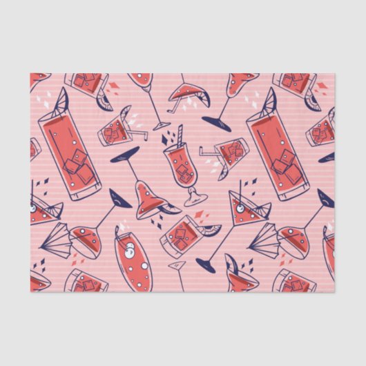 Patrooncocktail en drinken voor feestjes tissuepapier (Voorkant)