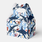 Patroondoos voor strandhaaien bedankdoosjes (Achterkant)