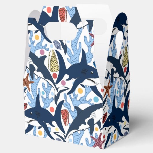 Patroondoos voor strandhaaien bedankdoosjes (Geopend)