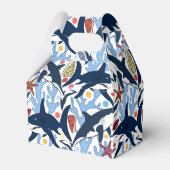 Patroondoos voor strandhaaien bedankdoosjes (Voorkant Zijde)