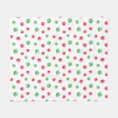 Patroonfeestdag voor rode en groene verf fleece deken (Voorkant (Horizontaal))