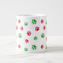 Patroonfeestdag voor rode en groene verf grote koffiekop