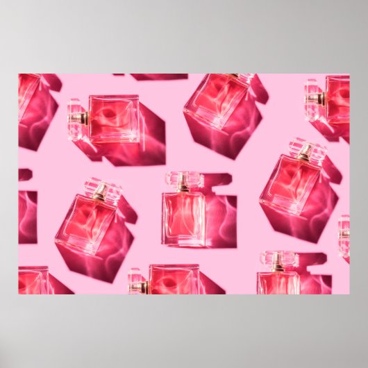 Patroonflessen van vrouwelijke parfum poster (Voorkant)
