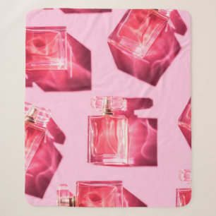 Patroonflessen van vrouwelijke parfum sherpa deken