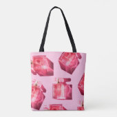 Patroonflessen van vrouwelijke parfum tote bag (Achterkant)