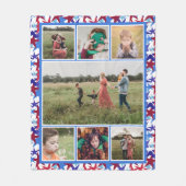 Patroonfotocollage rood-wit-staarten fleece deken (Voorkant)