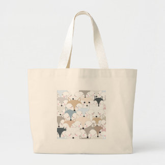 Patroonfoxy-komische cartoon grote tote bag
