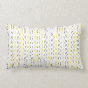 Patroongeel en grijs lumbar Pillow Kussen