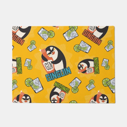 Patroongin, ginguïn pinguïn cadeau voor gin-ventil deurmat (Voorkant)