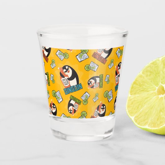 Patroongin, ginguïn pinguïn cadeau voor gin-ventil shot glas (Voorkant)
