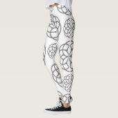 Patroongrijze geometrische cirkels Modern Stijlvol Leggings (Links)
