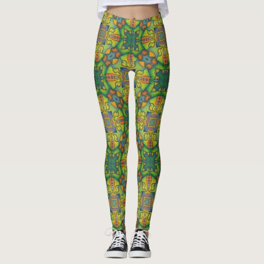 Patroongroen Leggings (Voorkant)