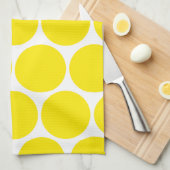 Patroonhanddoeken van witte en gele poka theedoek (Quarter Fold)