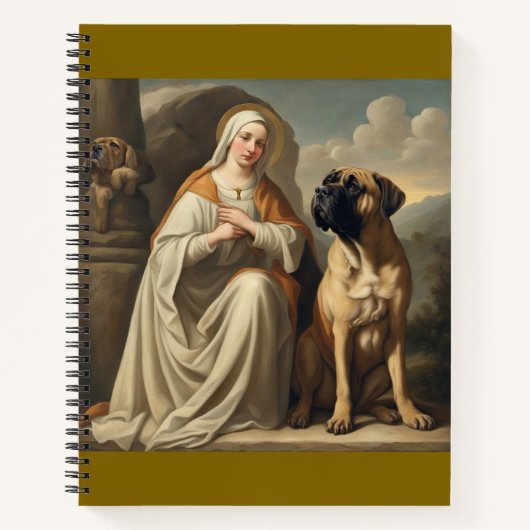 Patroonheilige van Bullmastiffs notitieboek (Voorkant)