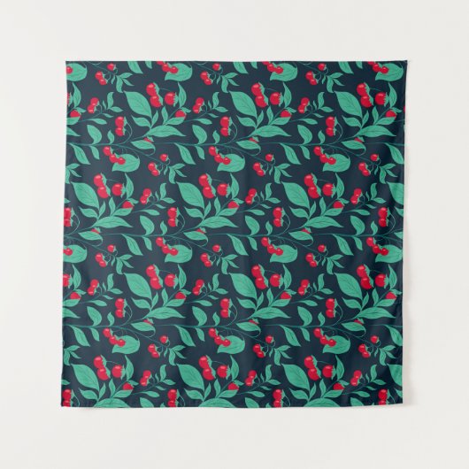 Patroonkerstomaten op de struik wandkleed (Voorkant (horizontaal))