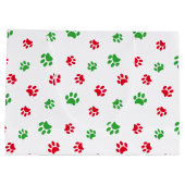 Patroonkerstthema rode en groene verf groot cadeauzakje (Achterkant)