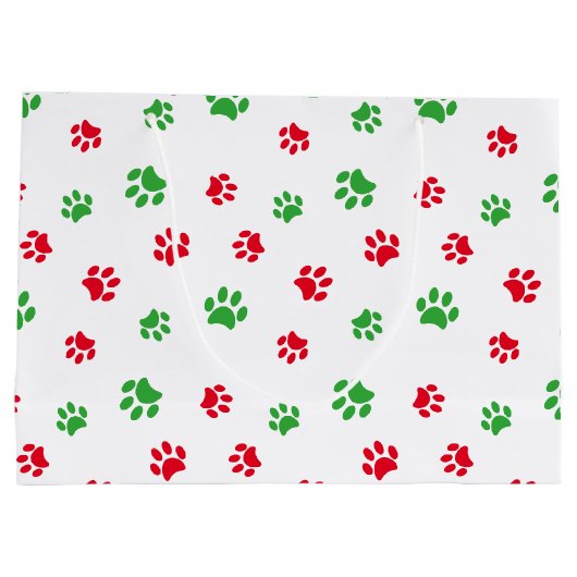 Patroonkerstthema rode en groene verf groot cadeauzakje (Achterkant)