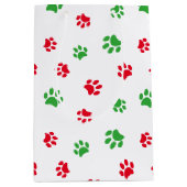 Patroonkerstthema rode en groene verf medium cadeauzakje (Voorkant)