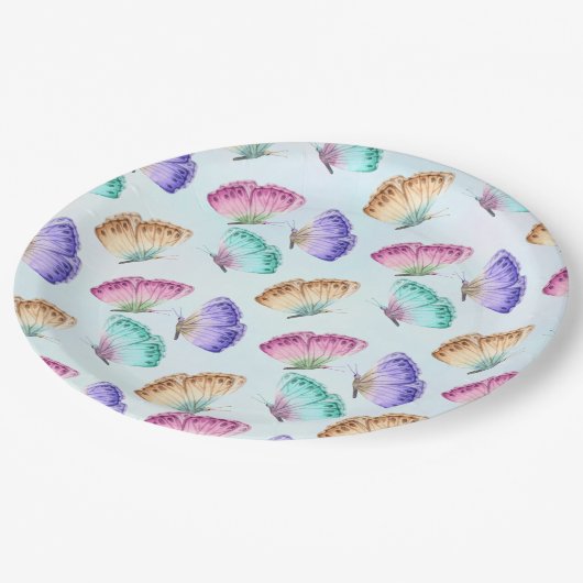  patroonkleurensysteem Waterverf vlinderpatroonpat Papieren Bordje (Gekanteld)