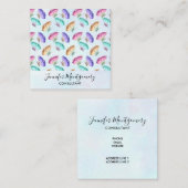  patroonkleurensysteem Waterverf vlinderpatroonpat Vierkante Visitekaartje (Voorkant / Achterkant)