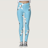 Patroonkleurige witte staart Tropicbird blauw Leggings (Voorkant)