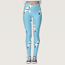 Patroonkleurige witte staart Tropicbird blauw Leggings