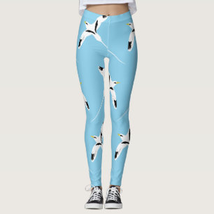 Patroonkleurige witte staart Tropicbird blauw Leggings